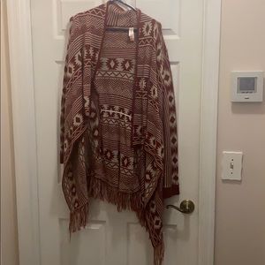 Red & White super soft shawl sweater